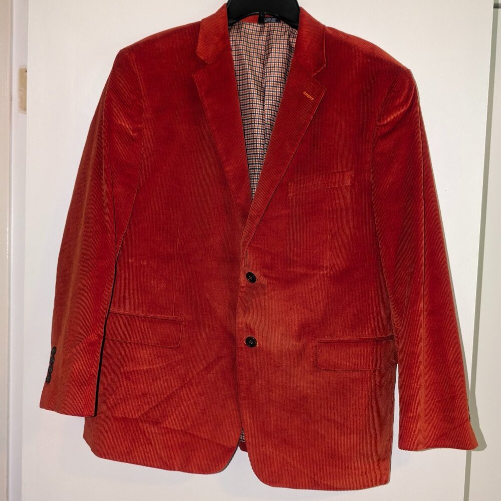 ORANGE CORDUROY BLAZER 42S SADDLEBRED